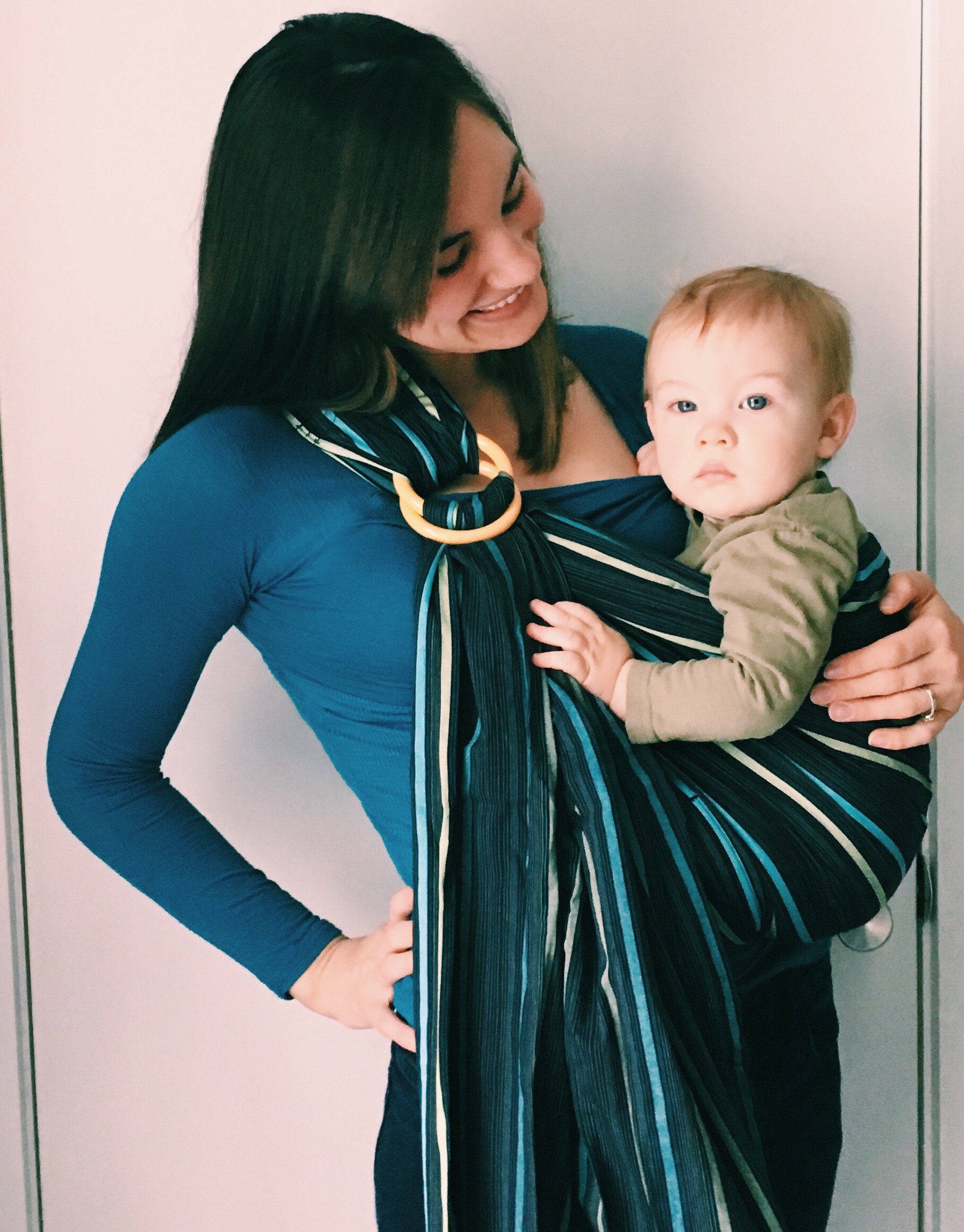 A good baby carrier is ESSENTIAL when second baby comes around. We love our #mamaway ring sling!