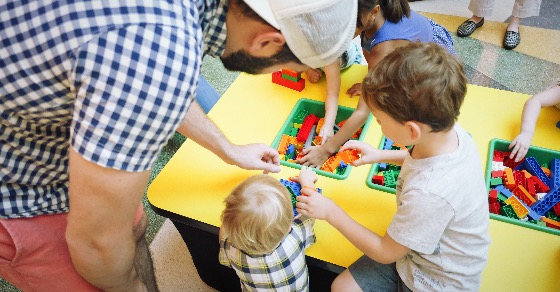 Kids can build their own masterpieces in the LEGO play area!