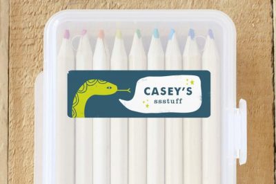 Keep track of your kiddo's school supplies with personalized name labels!