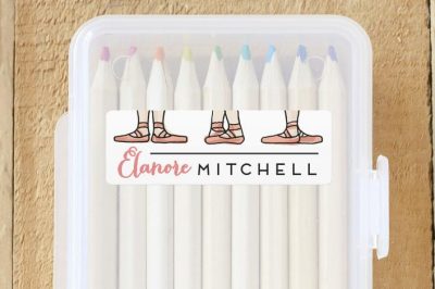 Keep track of your kiddo's school supplies with personalized name labels!